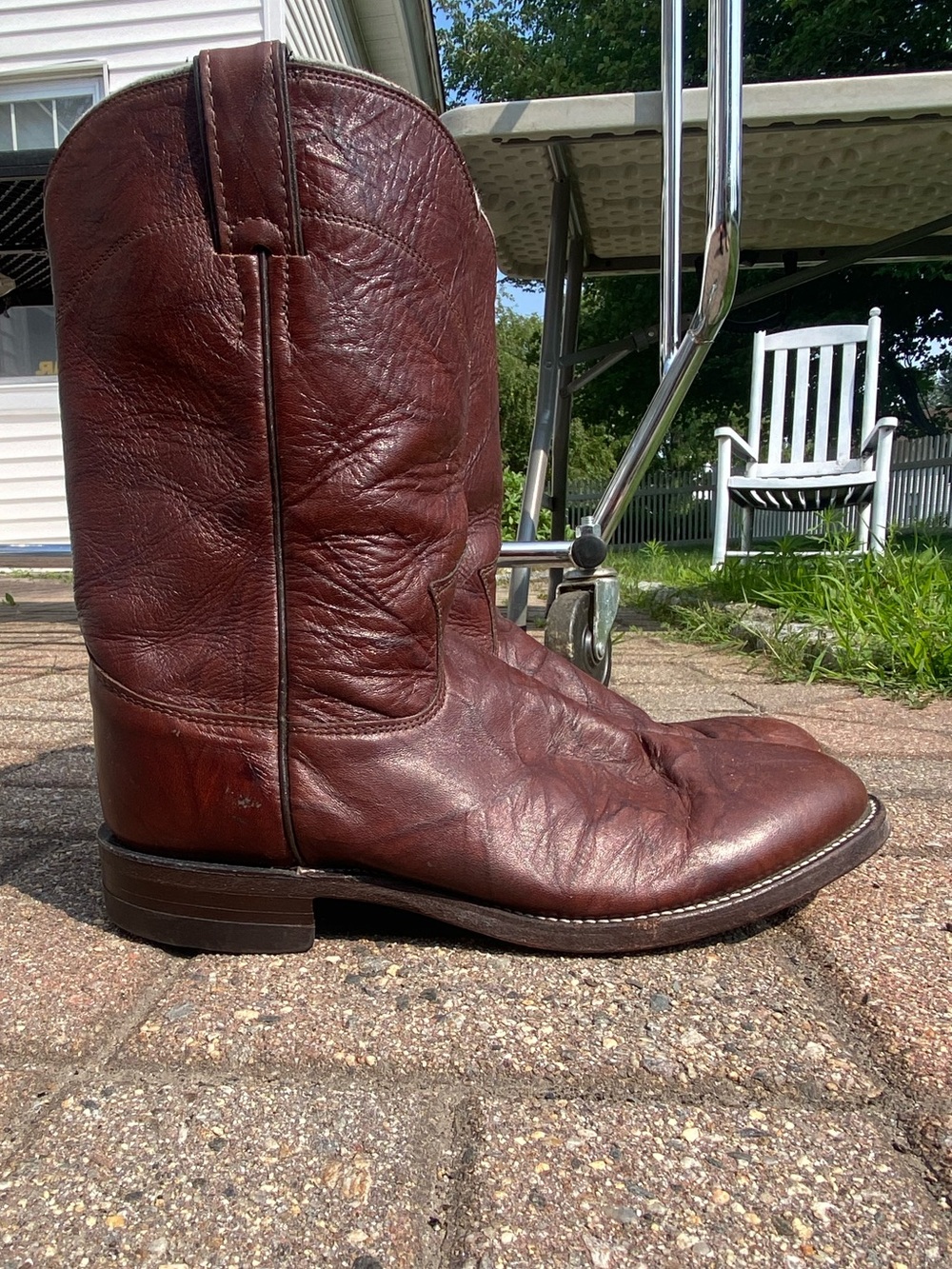 Men’s Brown Justin Style Leather Ankle Boots
